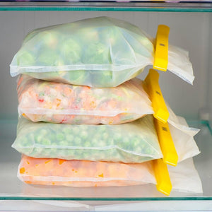 Nostik Reusable Freezer Bags + Clips Set of 4