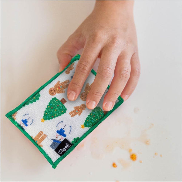 Christmas Tree Microfibre Sponges - 4 Pack