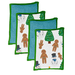 Frosty the Snowman Microfibre Sponges - 4 Pack