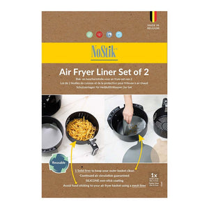 NoStik Silicone Fibreglass Air Fryer Liner Set of 2 Round