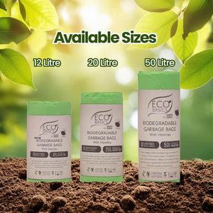 Eco Basics Biodegradable Garbage Bags, Small,12L, 20 Bags
