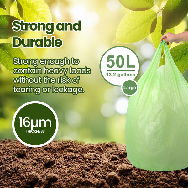 Eco Basics Biodegradable Garbage Bags, Large, 50L, 10 Bags