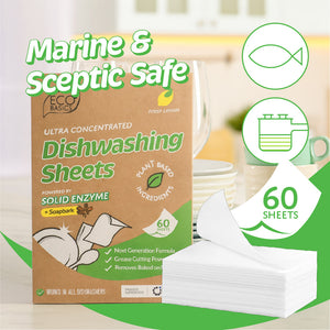 Eco Basics Dishwashing Sheets 60 pack - Fresh Lemon