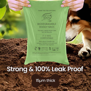 Eco Basics 100% Compostable Doggy Bags 8 Rolls, 120 Bags