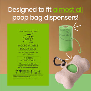 Eco Basics 100% Compostable Doggy Bags 16 Rolls, 240 Bags