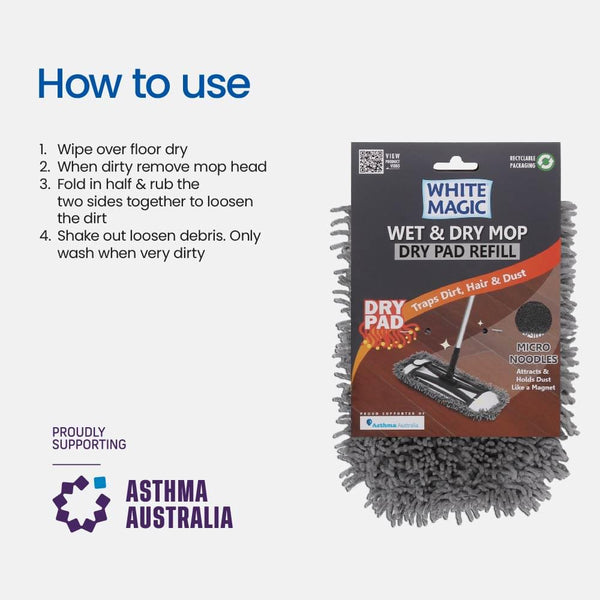 White Magic Wet & Dry Mop Dry Pad Refill