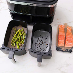 NoStik Silicone Fibreglass Dual Basket Air Fryer Liner Set of 4