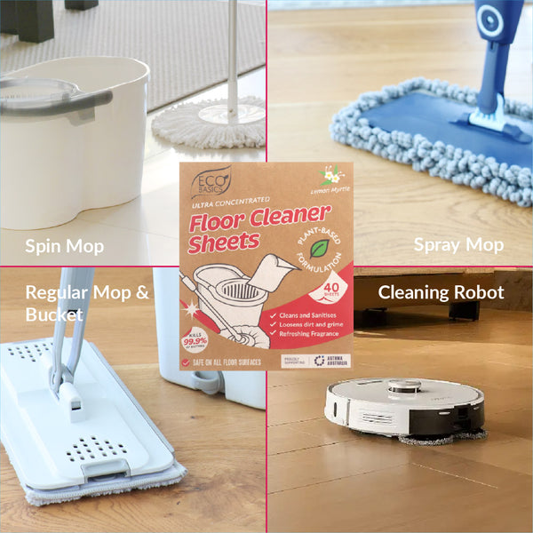 Eco Basics Floor Cleaner Sheets 40 pack - Lemon Myrtle