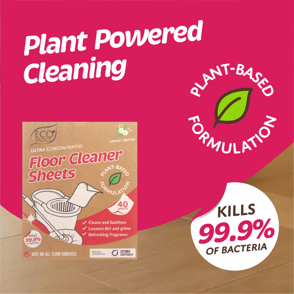 Eco Basics Floor Cleaner Sheets 40 pack - Lemon Myrtle