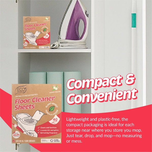 Eco Basics Floor Cleaner Sheets 40 pack - Lemon Myrtle