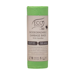 Eco Basics Biodegradable Garbage Bags, Large, 50L, 10 Bags