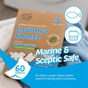 Eco Basics Laundry Sheet 60 pack - Ocean Breeze