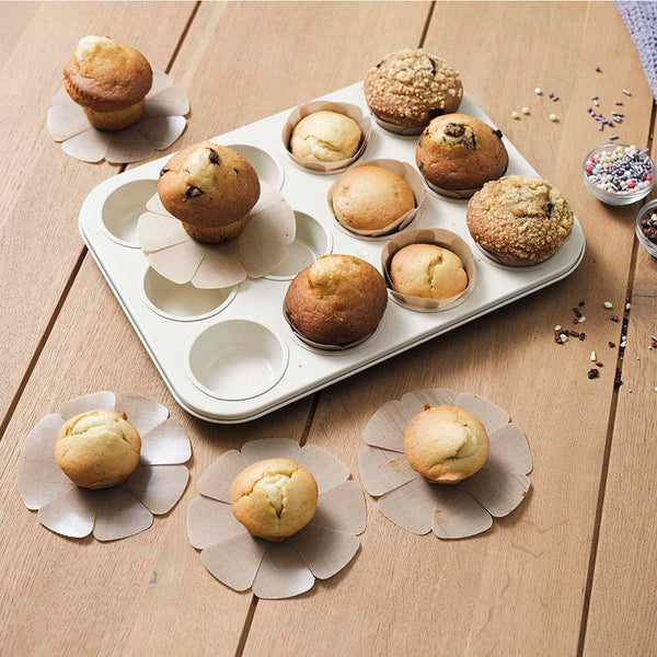 NoStik Silicone Fibreglass Muffin Liner Set of 12