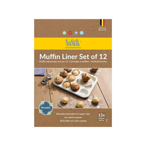 NoStik Silicone Fibreglass Muffin Liner Set of 12
