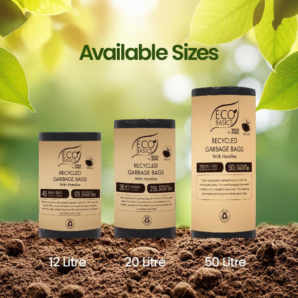 Eco Basics Recycled Garbage Bags, Small, 12L, 45 Bags