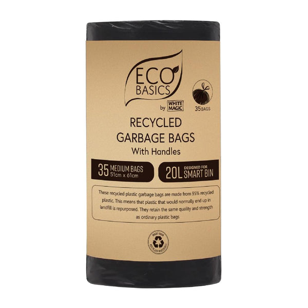 Eco Basics Recycled Garbage Bags, Medium, 20L, 35 Bags