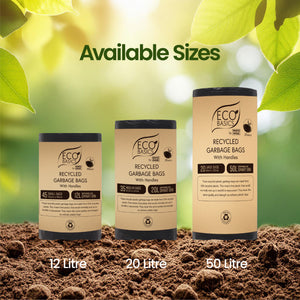 Eco Basics Recycled Garbage Bags, Large, 50L, 20 Bags