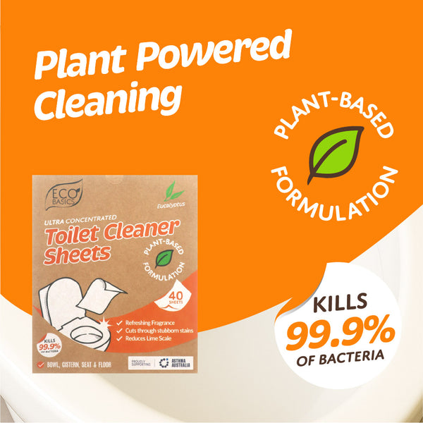 Eco Basics Toilet Cleaner Sheets 40 pack - Eucalyptus