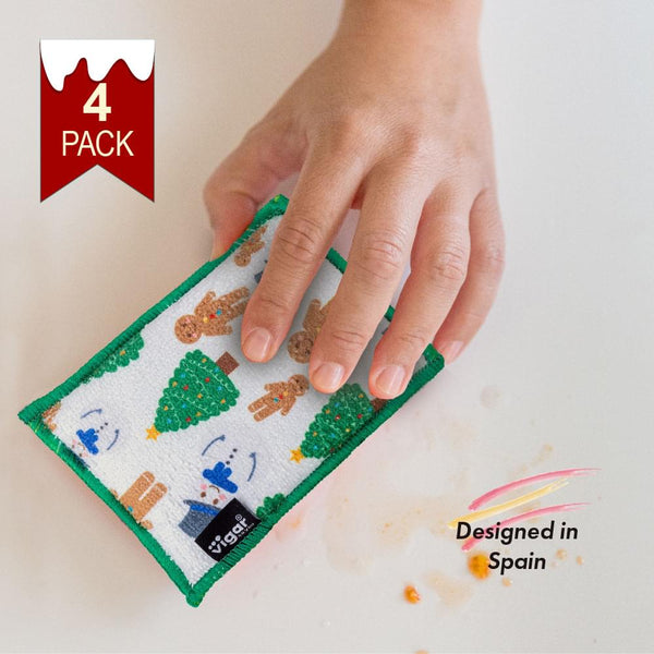 Frosty the Snowman Microfibre Sponges - 4 Pack