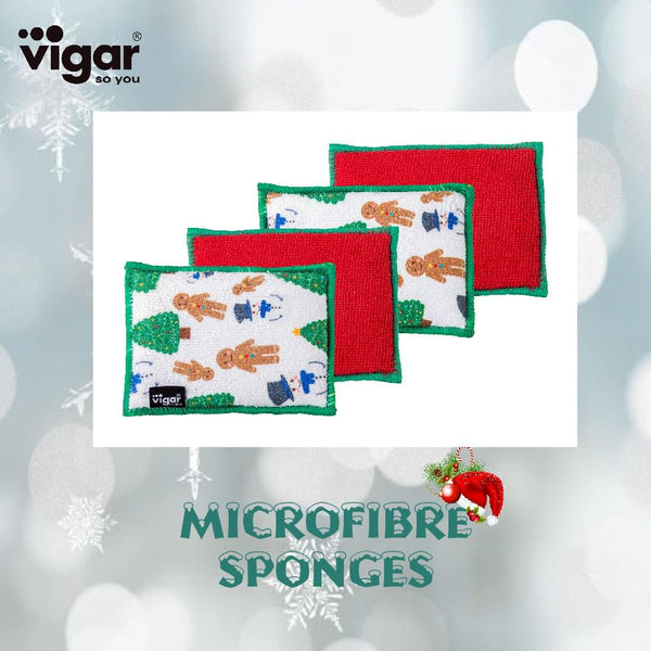Christmas Tree Microfibre Sponges - 4 Pack