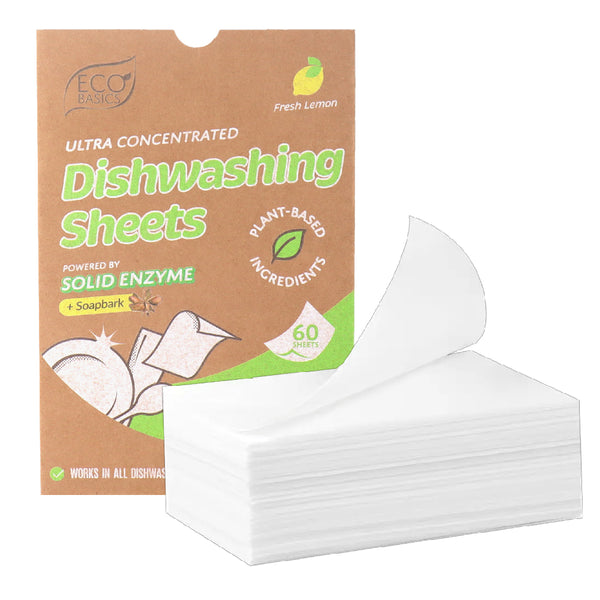 Eco Basics Dishwashing Sheets 60 pack - Fresh Lemon