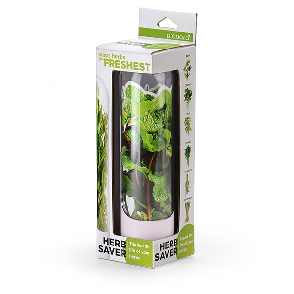 Mini Herb Savor by Prepara for keeping small herb bundles fresh.