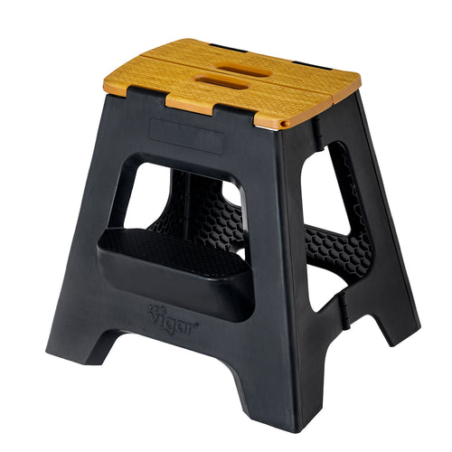 Vigar Compact 2 Step Bamboo On Top Foldable 40cm Stool