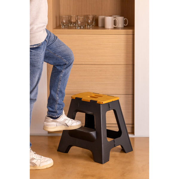 Vigar Compact 2 Step Bamboo On Top Foldable 40cm Stool