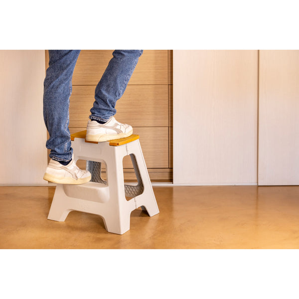 Vigar Compact 2 Step Bamboo On Top Foldable 40cm Stool