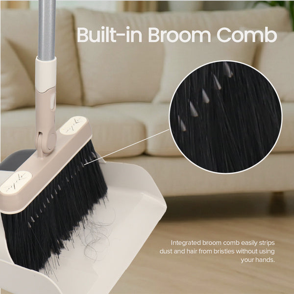 White Magic Indoor Outdoor Broom & Dustpan Set