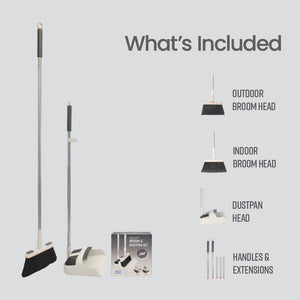 White Magic Indoor Outdoor Broom & Dustpan Set