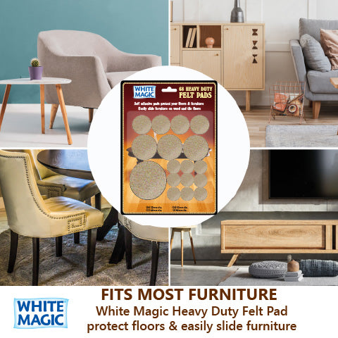 White Magic Heavy Duty Felt Pads - 68 pcs