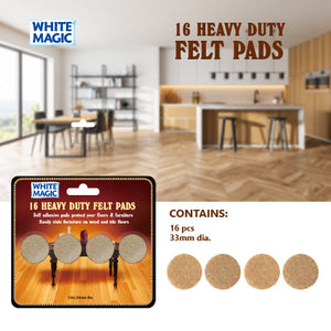 White Magic Heavy Duty Felt Pads - 16 pcs