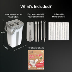 White Magic Flat Mop & Bucket Set
