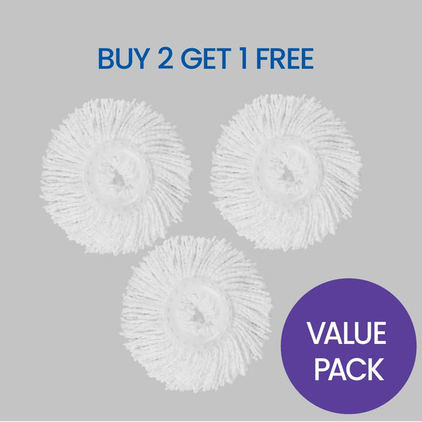 White Magic Spin Mop Head Refills 3 pack