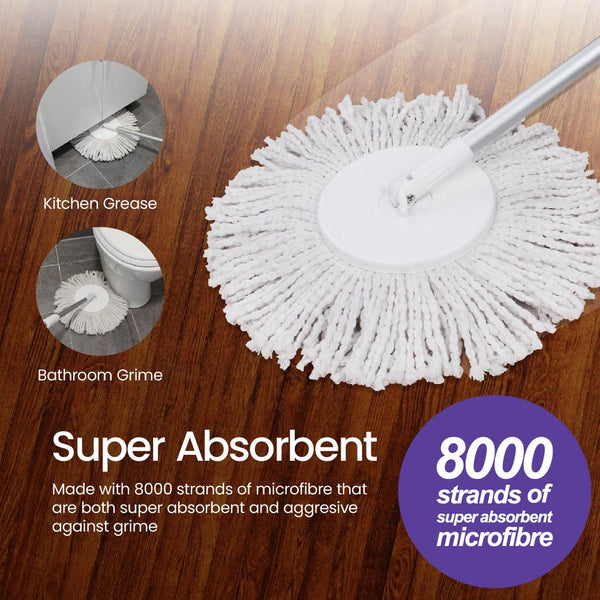 White Magic Spin Mop Head Refills 3 pack