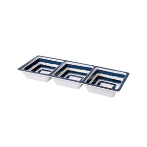 Prepara 3-Section Tray - Coastal Stripe
