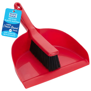 White Magic Recycled Plastic Dustpan and Brush Set