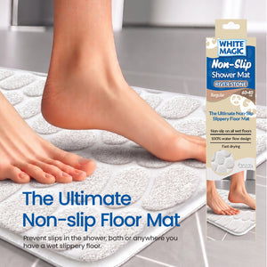 White Magic Non Slip Shower Mat River Stone - Regular