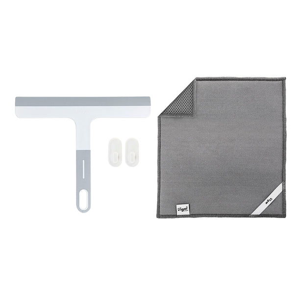 Vigar Basic Squeegee With Microfibre Cloth & 2 Hooks