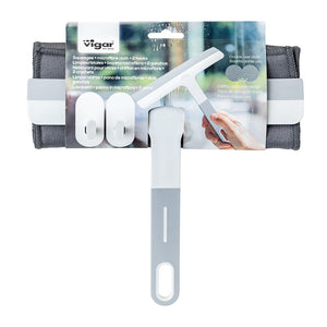 Vigar Basic Squeegee With Microfibre Cloth & 2 Hooks