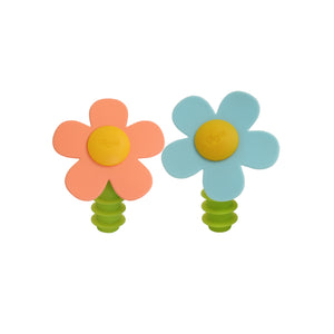 Vigar Flower Power Silicone Assorted Bottle Stopper 2 Pack