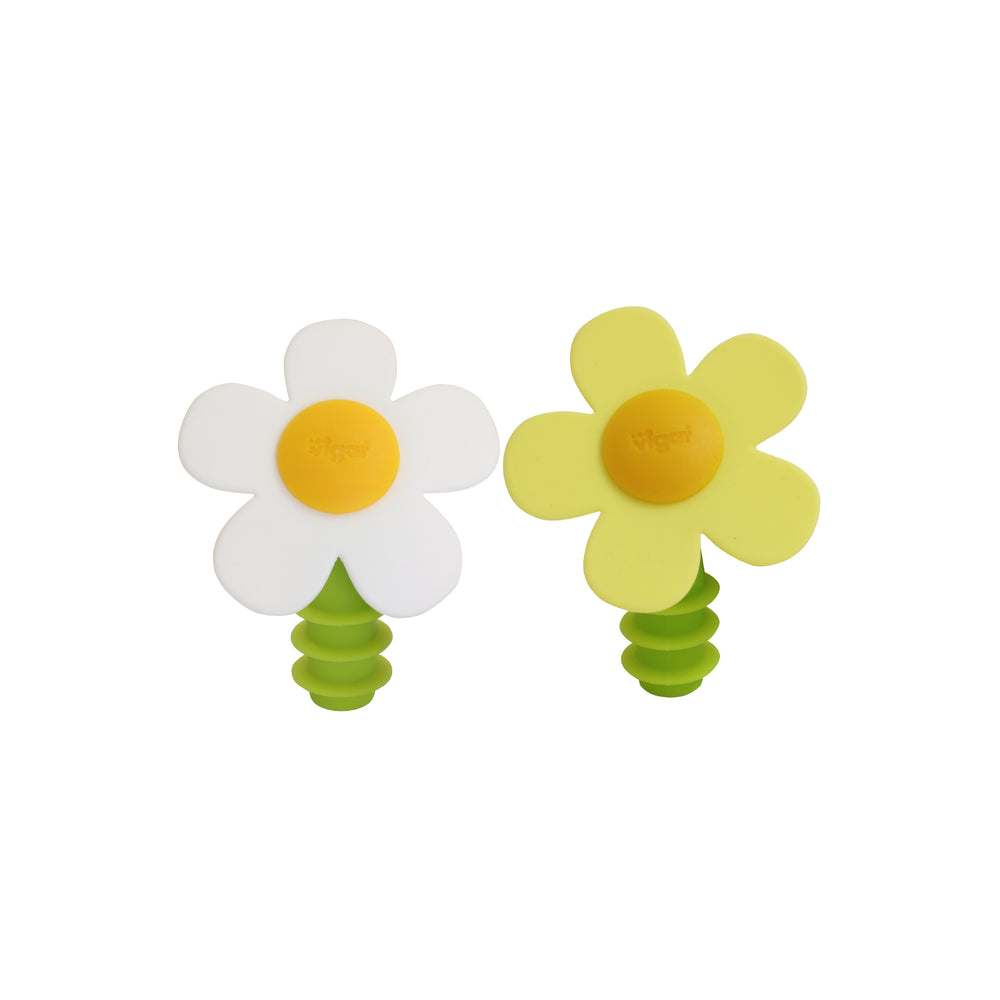 Vigar Flower Power Silicone Assorted Bottle Stopper 2 Pack