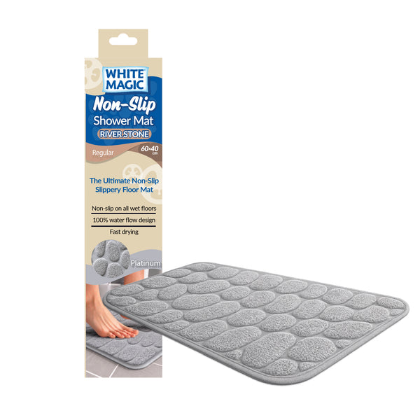 White Magic Non Slip Shower Mat River Stone - Regular