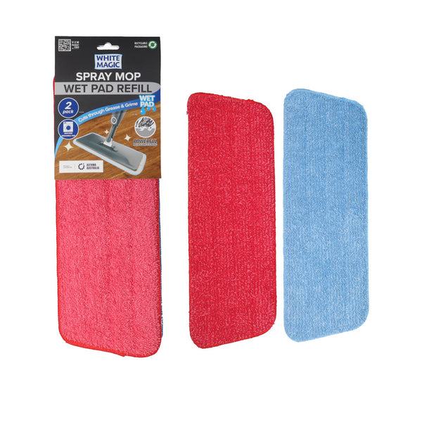 White Magic Spray Mop Wet Pad Refills - 2 pack