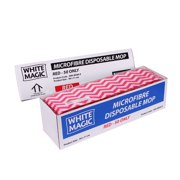 White Magic Microfibre Disposable Mop Pads / Box of 50
