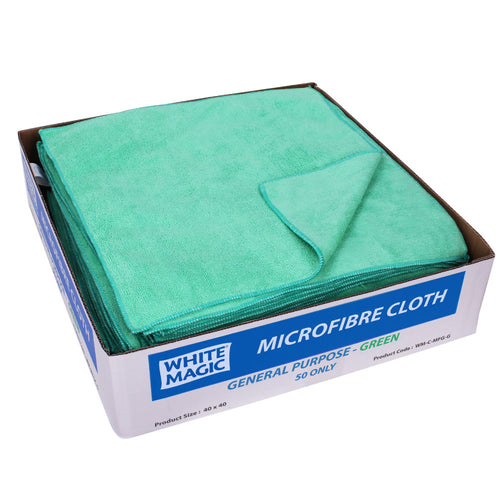 White Magic Commercial Microfibre General Purpose Cloth - Box of 50