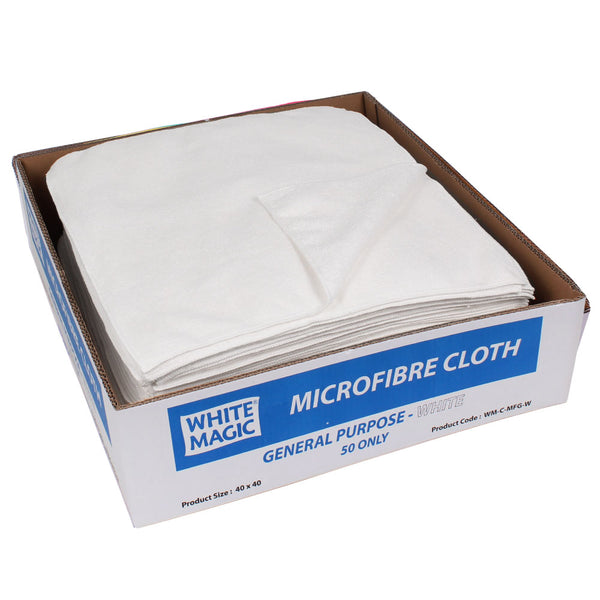 White Magic Microfibre General Purpose Cloth - 50 pcs in a Box